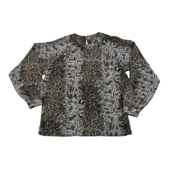 Lillian Lawrence Tops - Vintage Lillian Lawrence Snakeskin Print Blouse Size 6